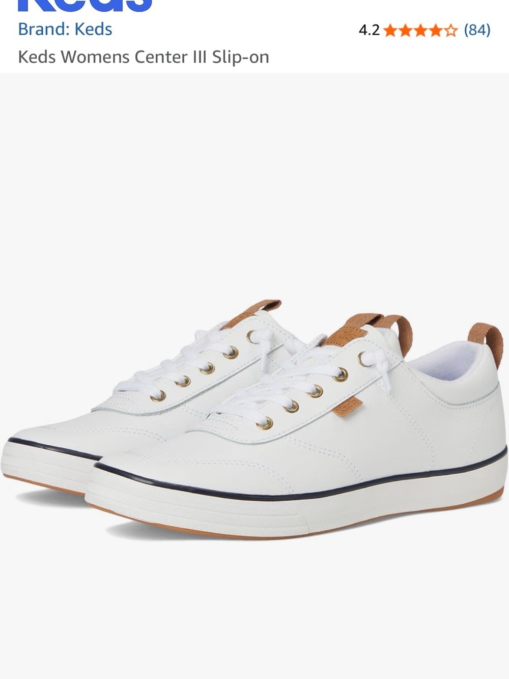 Keds Women’s Leather Center III Slip-on Sneakers, Size 10